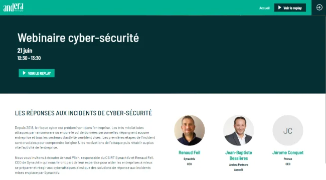 Webinaire cyber-sécurité
